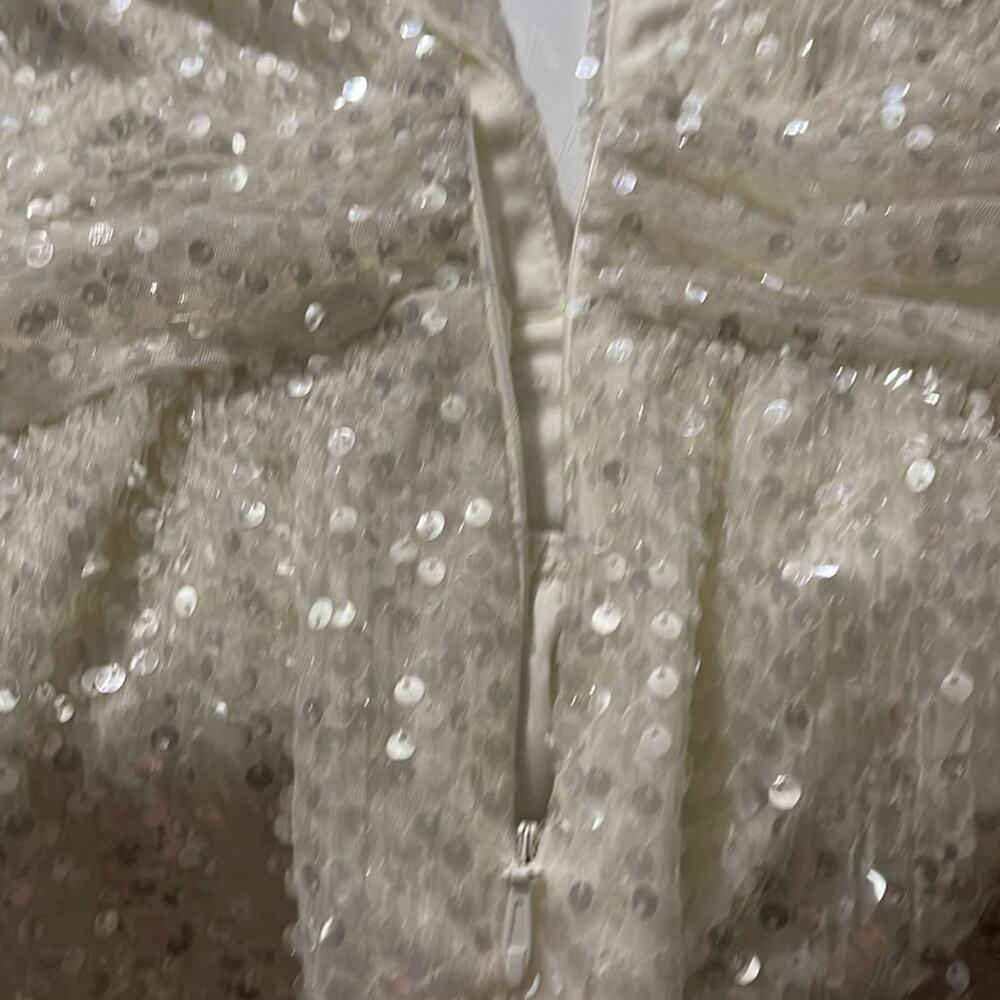 NEW Soieblu Off White Long Sequin Dress Women's Size Medium NWT - Picture 8 of 9
